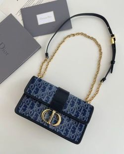 Adjustable and detachable shoulder strap with flap closure Toile jacquard denim shoulder crossbody bag for women blue