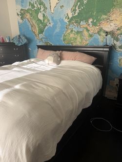 MOVING OUT SALE: Solid Wood Cali King Bed Frame & Dresser