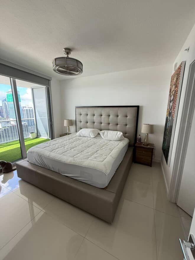 Upholstered Bed Frame With Tufted Headboard (urgent Sale)