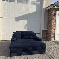 Snuggle Double Chaise Navy Blue