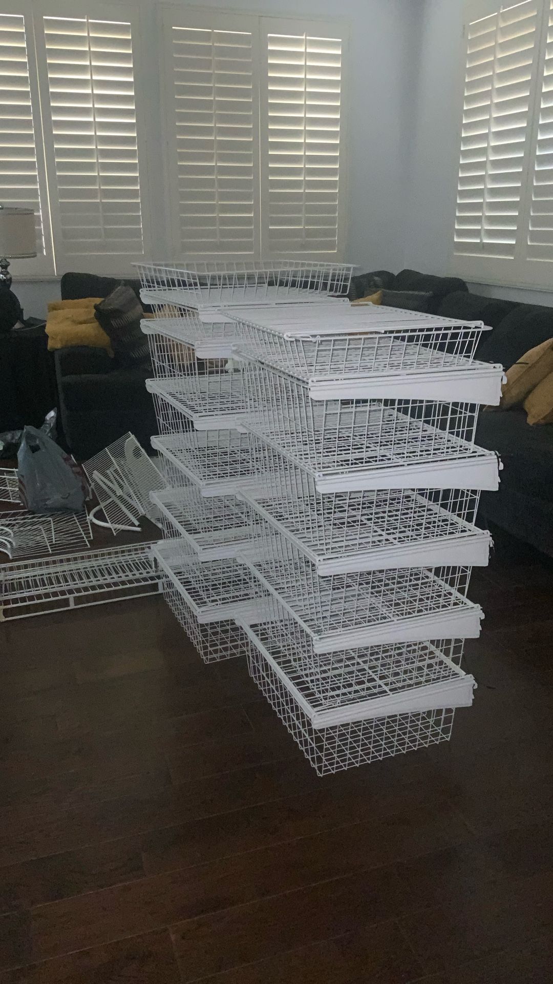 White Metal Shelves