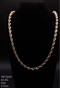 Gold rope chain 14k