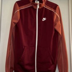 Nike Track Suit Top Burgundy Long Sleeve Jacket Zip Up  Sweater Youth Size Xl Extra Large Kids Children's  Sweatshirt 