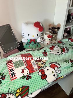 Hello Kitty Blanket, Plushie And Cup