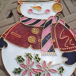 CHRISTMAS 🎄 SANTA & SNOWMAN VINTAGE SUN CATCHERS