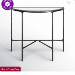 36” console table with glass top