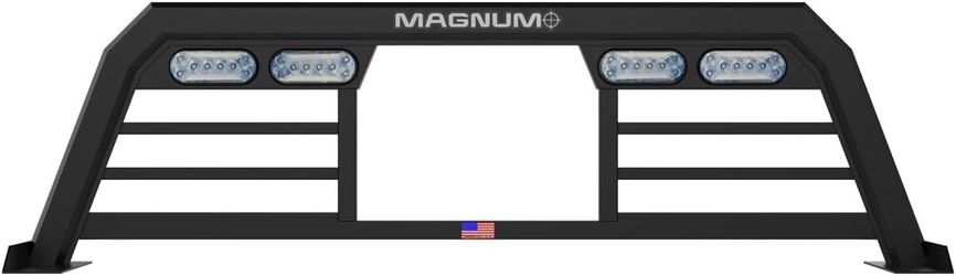 Magnum Low Profile Lighted Headache Rack with Window Cut Out | Fits 2009 to 2024 RAM 1500 Classic & 2009 to 2024 RAM 2500 Heavy Duty with RAM Boxes | 