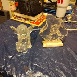 2 Glass Religious Statues