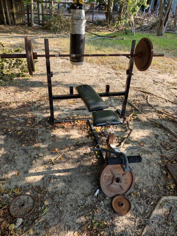 Steel Weight Bench &Weights With Bench Bar