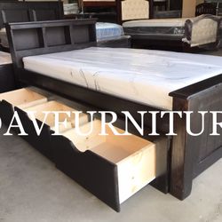 Twin Bed W 3 Drawers And Memory Foam Mattress 