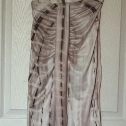 Silky Feel Tan And White Tie-Dye Skirt Never Worn