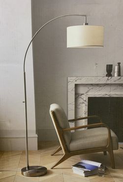 Arc Floor Lamp Silver Includes Energy Efficient Light Bulb