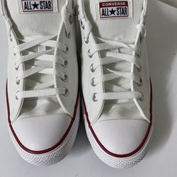 Low Converses (red, white, and blue)