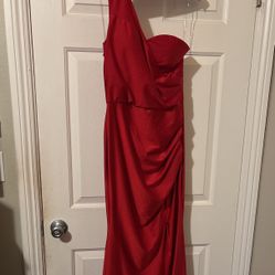 Red Bridesmaid Long Party Dress