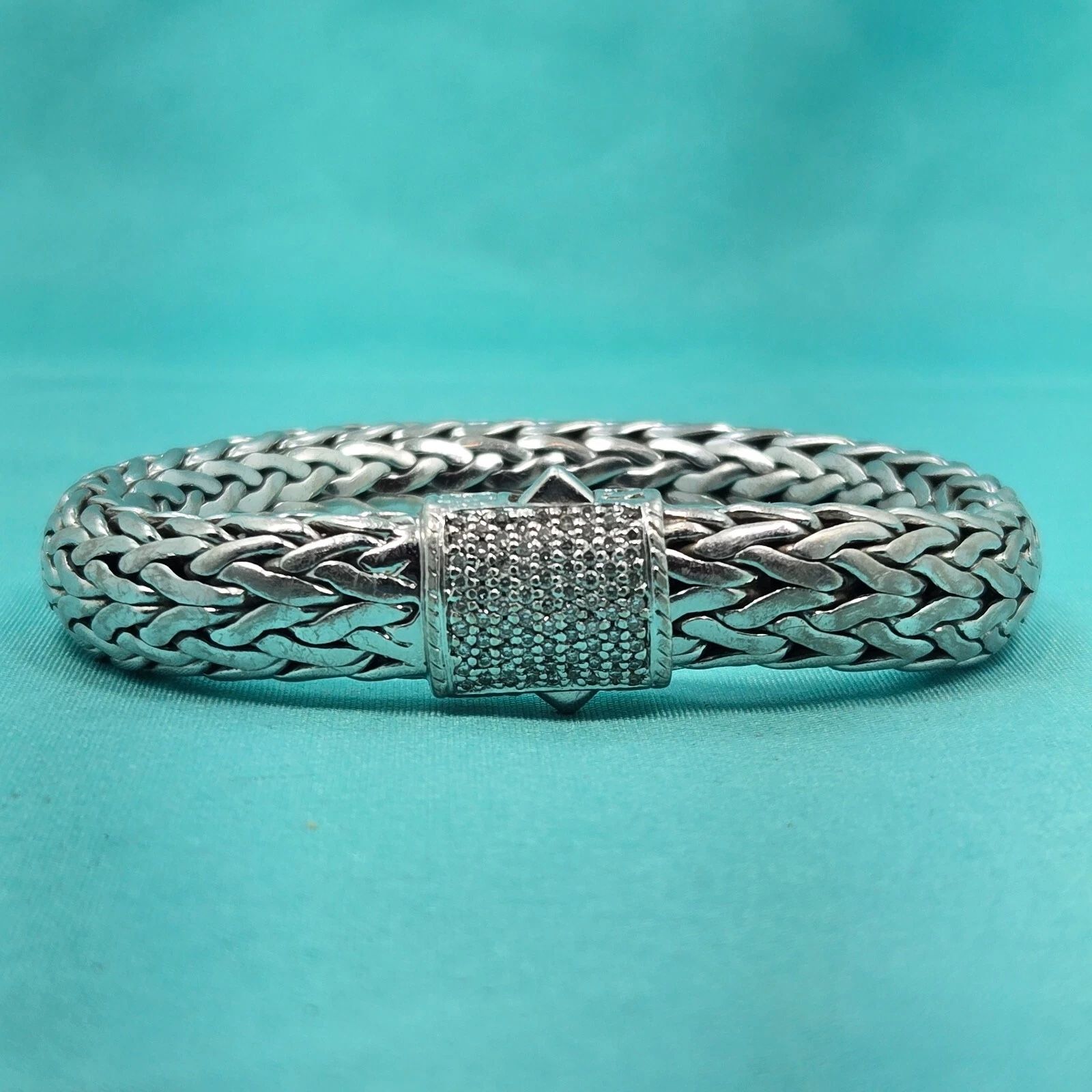 John Hardy Diamond Classic Chain 925 Sterling Silver  & 18Kt gold Bracelet