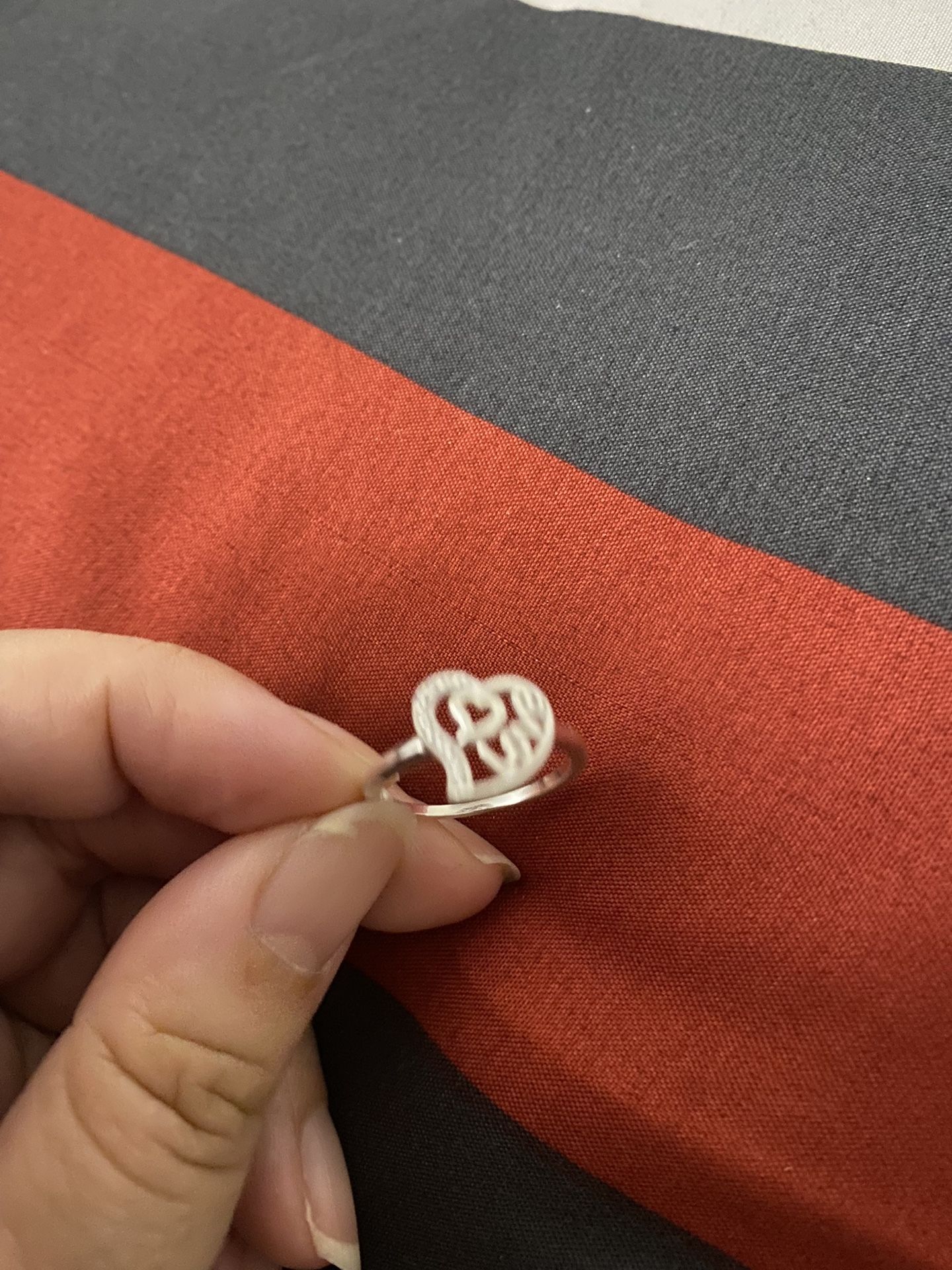 Real 925 Sterling Silver Love Heart ❤️ Ring Size 7