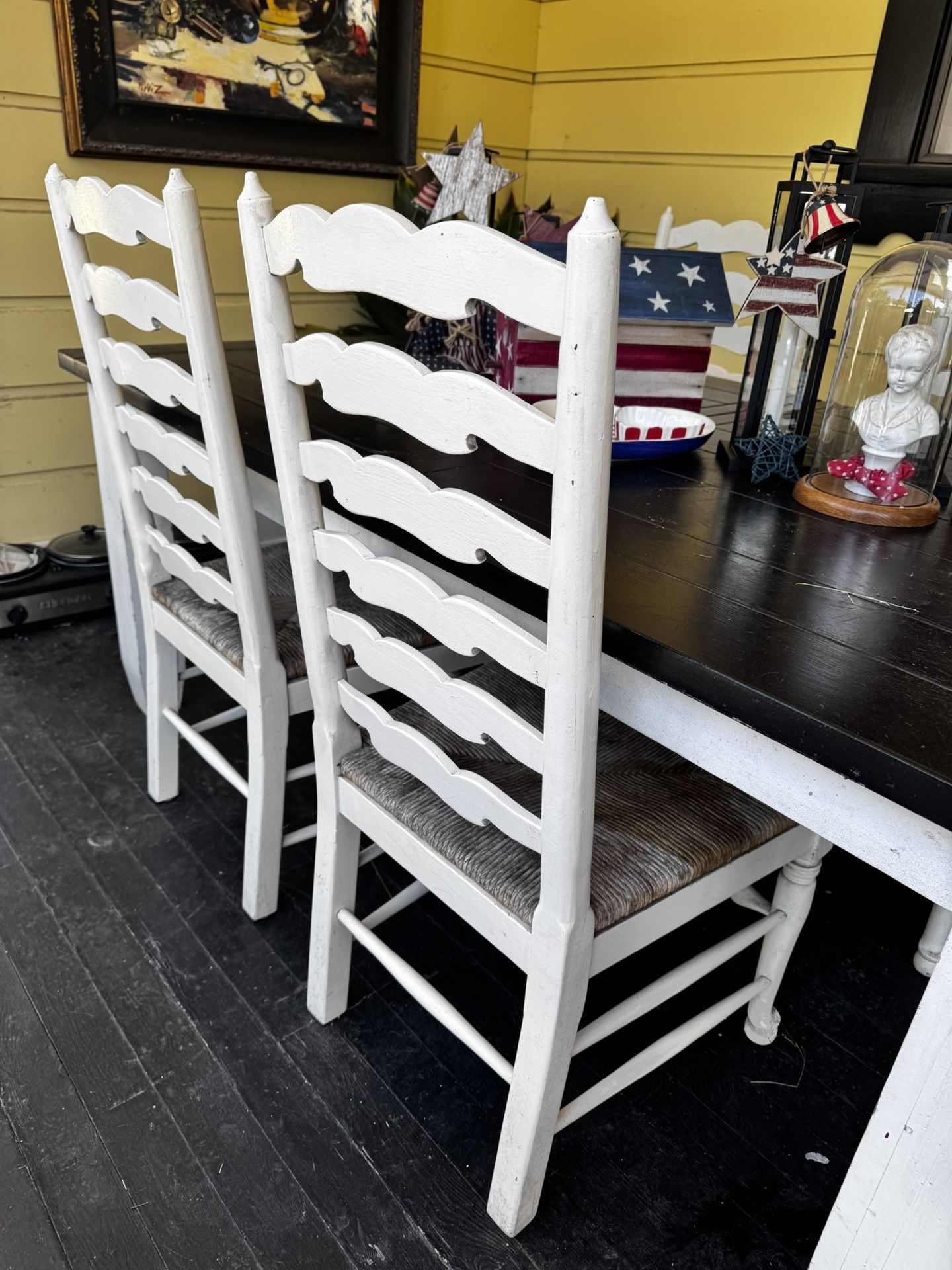 Set Of 4 High back White Dining Chairs (no Table)