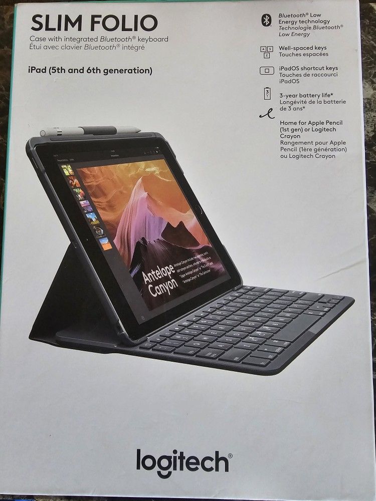 Slim Folio Ipad Case With Keyboard Gen 5 And 6