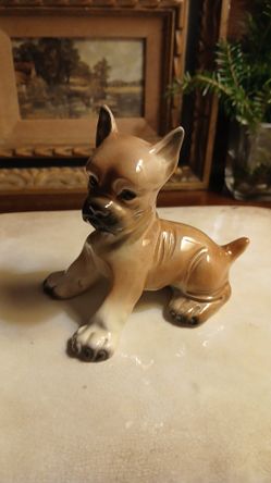 Vintage Porcelain Boxer Puppy Figurine