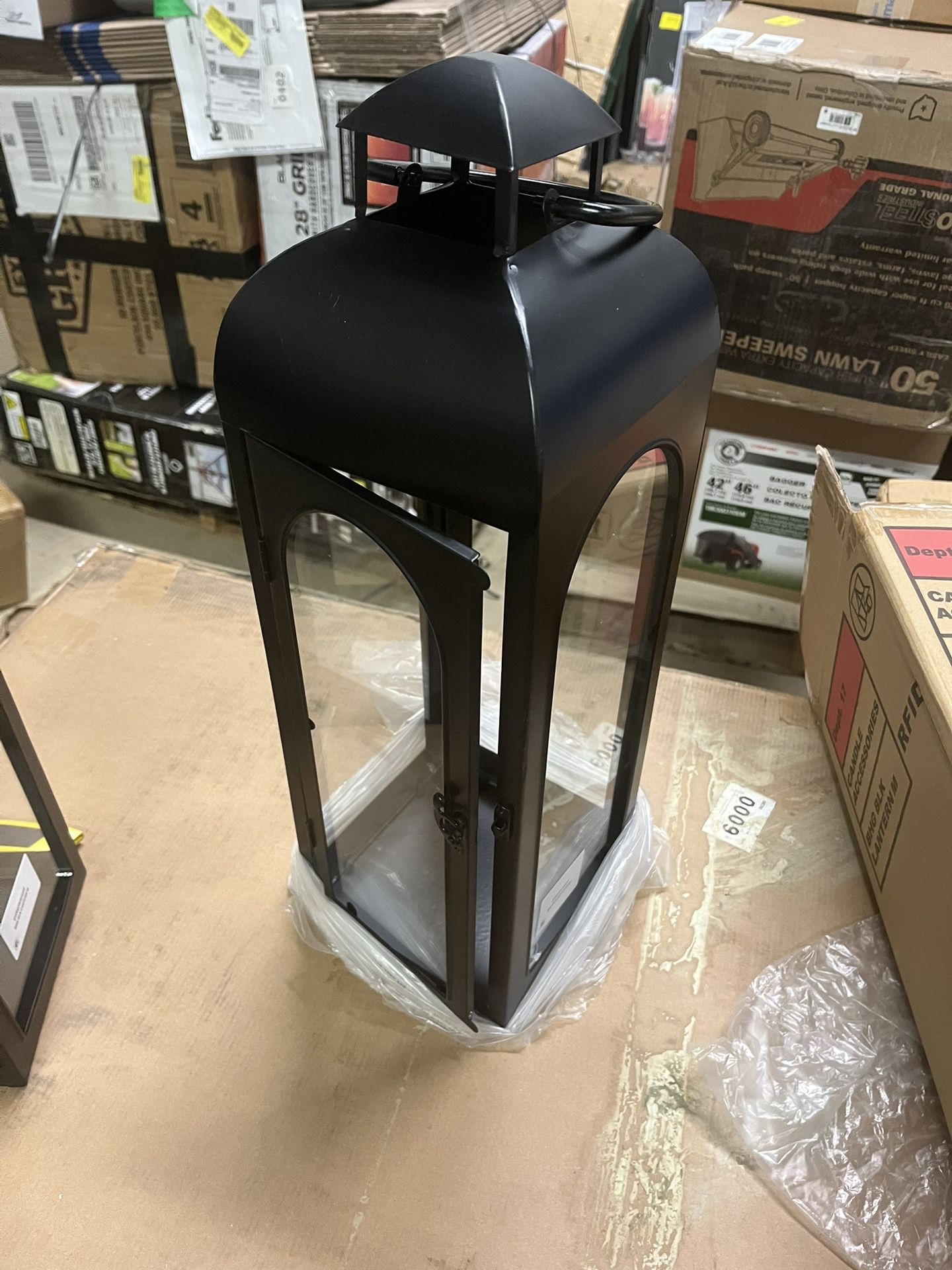 BRAND NEW - 18” Better Homes & Gardens Black Metal Lantern Candle Holder - Medium