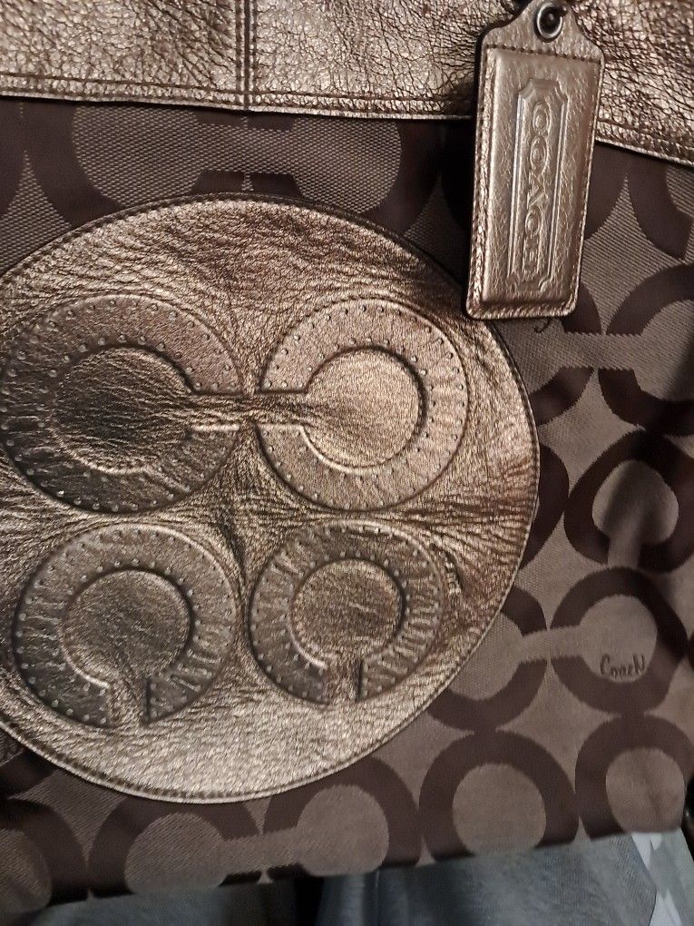 Gold Metalic Coach Purse 20.00