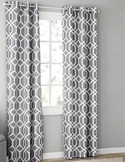 Gray Geometric Grommet Curtain Panels (20 Panels)