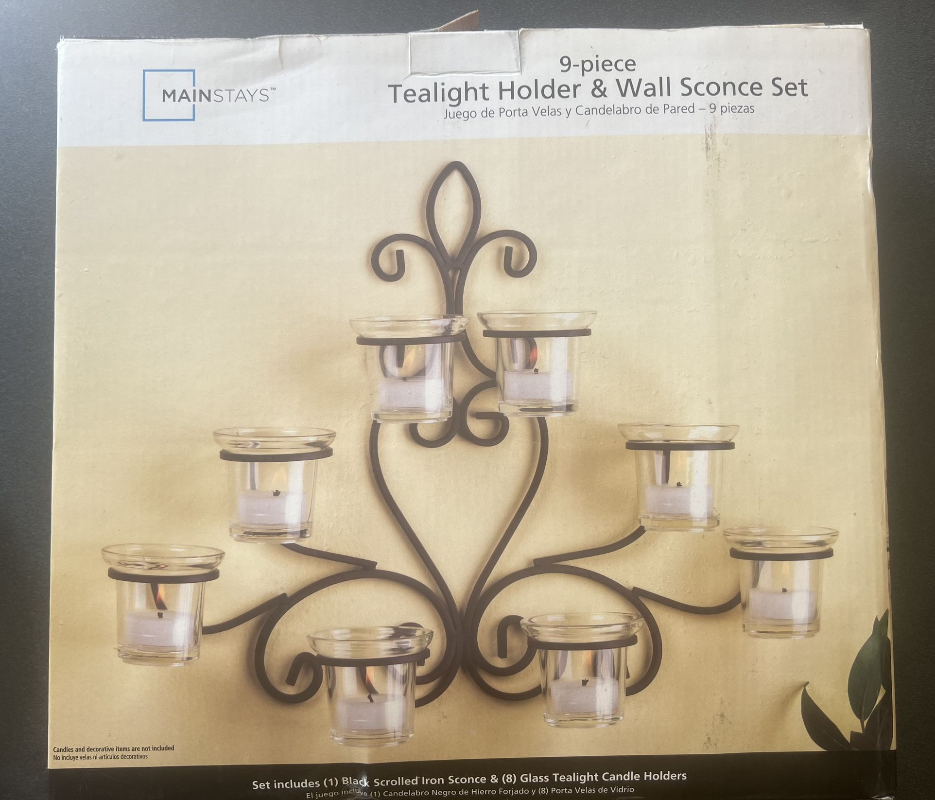 New 9 Piece tealight wall sconce