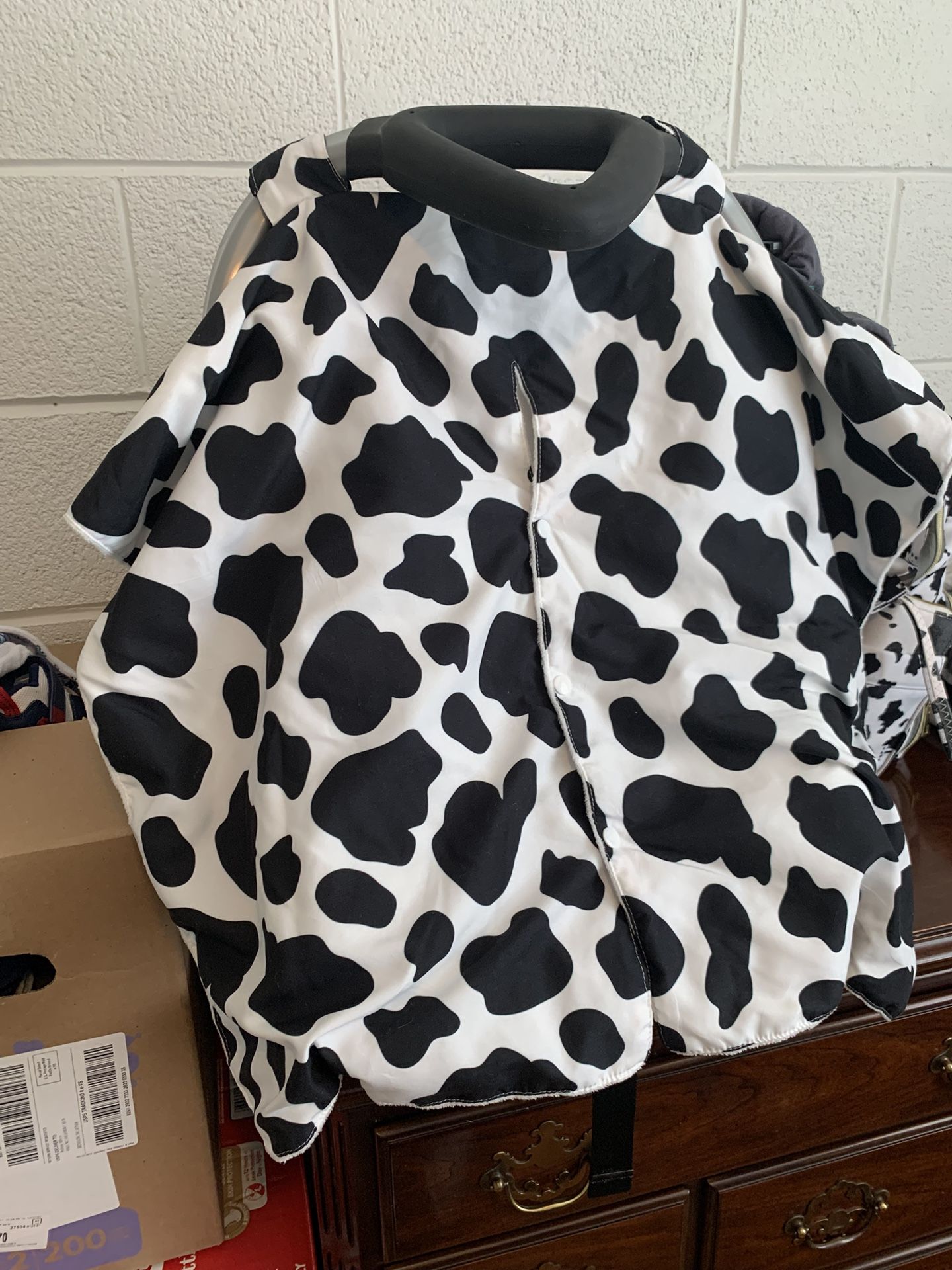 Cow print car seat cover