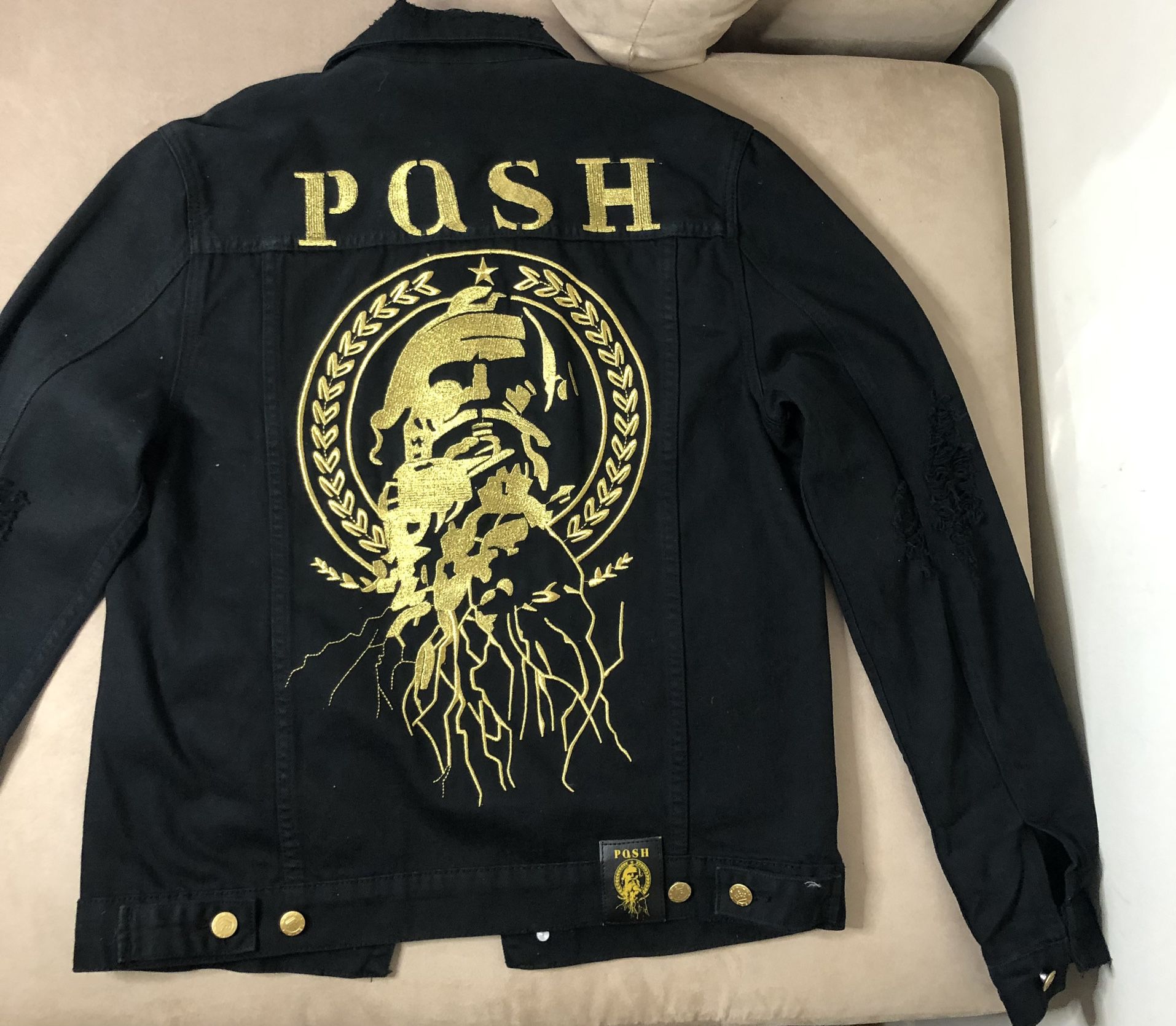 Limited Edition Posh Distressed Denim Jacket Size S