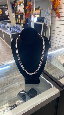 Silver CZ Curb Link Chain Necklace 75.6G 22”