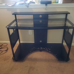 Black Glass Desk