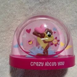 Vintage Looney tunes Valentine crazy about you snow globe waterball