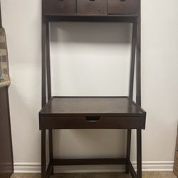 Pier 1 Morgan Dark Wood Leaning Ladder Desk with Hutch 