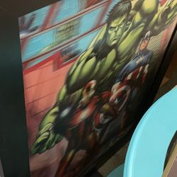 Supora hawk captain America and Iron Man 3-D framed picture