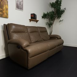 Light Brown Reclining Sofa