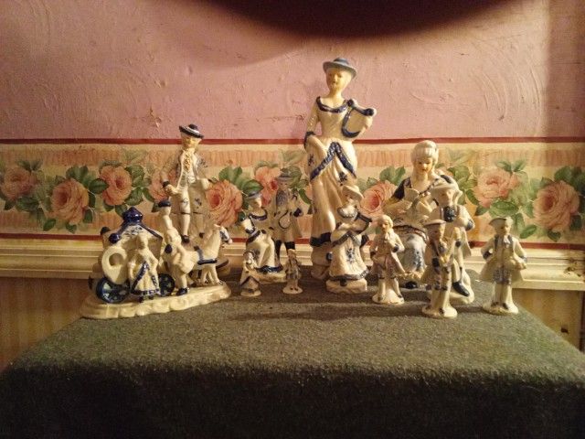 Blue And White Porcelain 12 Pieces Total.Buying All Shown