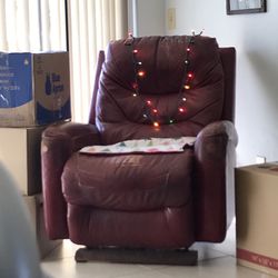 Red Leather Lazy Boy Recliner