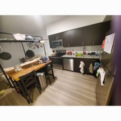 Ikea Island Table With Rack To Hang Pots