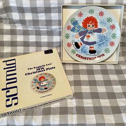 Vintage 1976 Raggedy Ann Christmas Collector's Plate Schmid Limited Ed