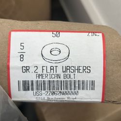 5/8” Zinc Plated Grade 2 Flat Washers – 50 pcs