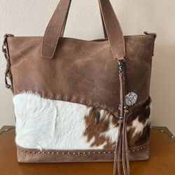 Leather & Cow Fur Purse