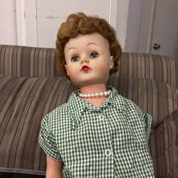 vintage doll 30" soft vinyl body high heeled