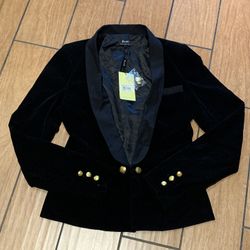 Bardot Black Velvet Blazer Size XS BRAND NEW WITH TAGS