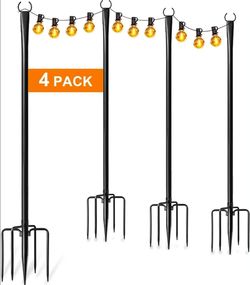 4 Pack String Light Poles