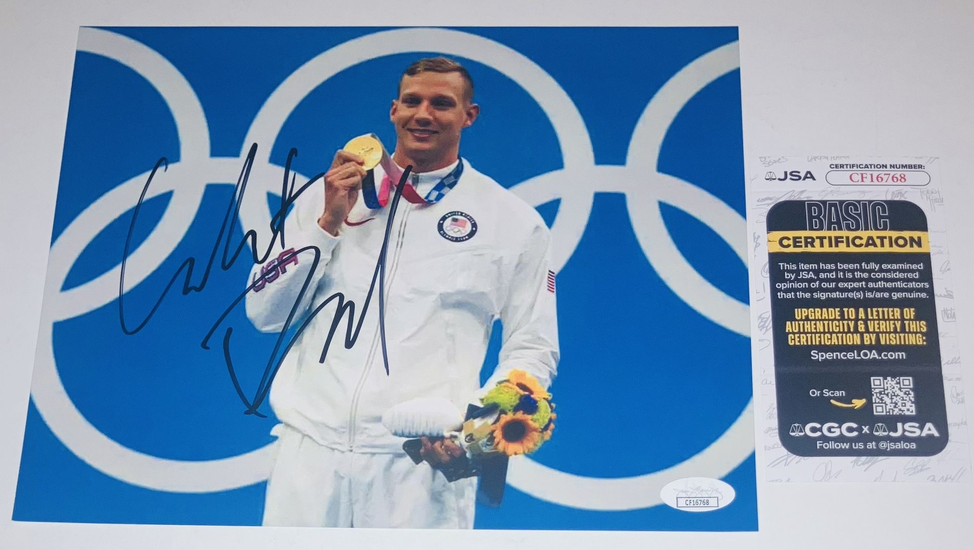 CAELEB DRESSEL SIGNED AUTOGRAPHED 8X10 PHOTO OLYMPICS SWIMMER GOLD JSA COA! #2