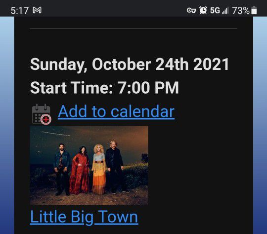 Free Little Big Town
Sun · Oct 24 · 7:00 PM - Hard Rock