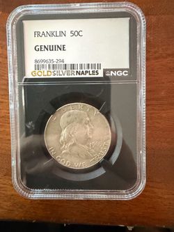 1963 Franklin Half Dollar 50c - 90% Silver Coin - NGC Graded, Genuine