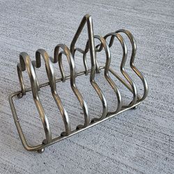Vintage Toast Rack Silver Tone English Art Deco 1930s 6 Slot Server