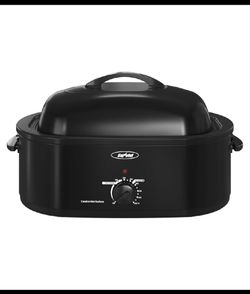 New Sunvivi 22lb 18 Quart Electric Roaster Oven With Self-Basting Lid, Black
