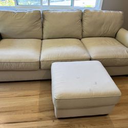 Pottery Barn Couch (sofa) With Ottoman 